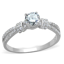 Load image into Gallery viewer, TS337 - Rhodium 925 Sterling Silver Ring with AAA Grade CZ  in Clear