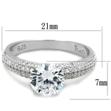 Load image into Gallery viewer, TS338 - Rhodium 925 Sterling Silver Ring with AAA Grade CZ  in Clear