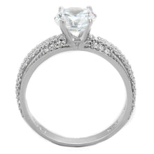 Load image into Gallery viewer, TS338 - Rhodium 925 Sterling Silver Ring with AAA Grade CZ  in Clear