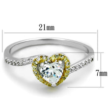 Load image into Gallery viewer, TS339 - Reverse Two-Tone 925 Sterling Silver Ring with AAA Grade CZ  in Clear