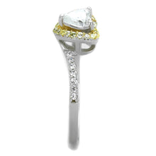 Load image into Gallery viewer, TS339 - Reverse Two-Tone 925 Sterling Silver Ring with AAA Grade CZ  in Clear