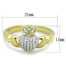 Load image into Gallery viewer, TS342 - Gold+Rhodium 925 Sterling Silver Ring with AAA Grade CZ  in Clear