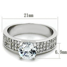 Load image into Gallery viewer, TS345 - Rhodium 925 Sterling Silver Ring with AAA Grade CZ  in Clear