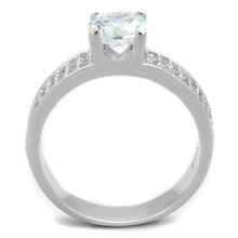 Load image into Gallery viewer, TS345 - Rhodium 925 Sterling Silver Ring with AAA Grade CZ  in Clear