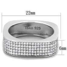 Load image into Gallery viewer, TS346 - Rhodium 925 Sterling Silver Ring with AAA Grade CZ  in Clear