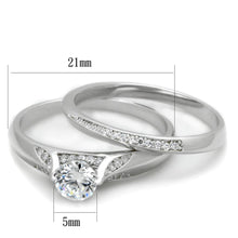 Load image into Gallery viewer, TS348 - Rhodium 925 Sterling Silver Ring with AAA Grade CZ  in Clear