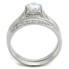 Load image into Gallery viewer, TS348 - Rhodium 925 Sterling Silver Ring with AAA Grade CZ  in Clear