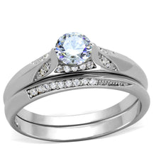 Load image into Gallery viewer, TS348 - Rhodium 925 Sterling Silver Ring with AAA Grade CZ  in Clear