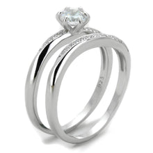 Load image into Gallery viewer, TS349 - Rhodium 925 Sterling Silver Ring with AAA Grade CZ  in Clear