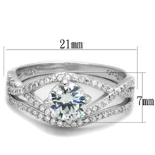 Load image into Gallery viewer, TS350 - Rhodium 925 Sterling Silver Ring with AAA Grade CZ  in Clear