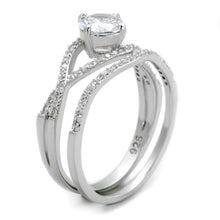 Load image into Gallery viewer, TS350 - Rhodium 925 Sterling Silver Ring with AAA Grade CZ  in Clear