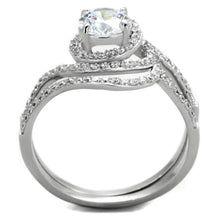 Load image into Gallery viewer, TS351 - Rhodium 925 Sterling Silver Ring with AAA Grade CZ  in Clear