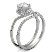 Load image into Gallery viewer, TS351 - Rhodium 925 Sterling Silver Ring with AAA Grade CZ  in Clear