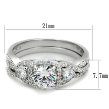 Load image into Gallery viewer, TS352 - Rhodium 925 Sterling Silver Ring with AAA Grade CZ  in Clear