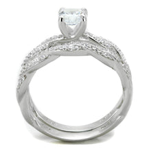 Load image into Gallery viewer, TS353 - Rhodium 925 Sterling Silver Ring with AAA Grade CZ  in Clear