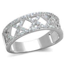 Load image into Gallery viewer, TS354 - Rhodium 925 Sterling Silver Ring with AAA Grade CZ  in Clear