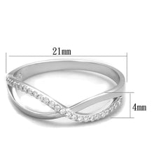 Load image into Gallery viewer, TS355 - Rhodium 925 Sterling Silver Ring with AAA Grade CZ  in Clear