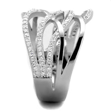 Load image into Gallery viewer, TS357 - Rhodium 925 Sterling Silver Ring with AAA Grade CZ  in Clear