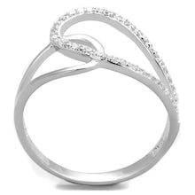 Load image into Gallery viewer, TS358 - Rhodium 925 Sterling Silver Ring with AAA Grade CZ  in Clear