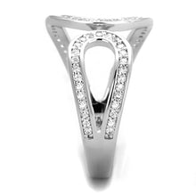 Load image into Gallery viewer, TS359 - Rhodium 925 Sterling Silver Ring with AAA Grade CZ  in Clear