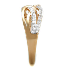 Load image into Gallery viewer, TS361 - Rose Gold + Rhodium 925 Sterling Silver Ring with AAA Grade CZ  in Clear