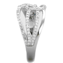 Load image into Gallery viewer, TS363 - Rhodium 925 Sterling Silver Ring with AAA Grade CZ  in Clear