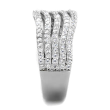 Load image into Gallery viewer, TS364 - Rhodium 925 Sterling Silver Ring with AAA Grade CZ  in Clear