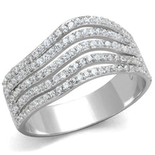 Load image into Gallery viewer, TS364 - Rhodium 925 Sterling Silver Ring with AAA Grade CZ  in Clear