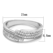 Load image into Gallery viewer, TS367 - Rhodium 925 Sterling Silver Ring with AAA Grade CZ  in Clear