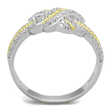 Load image into Gallery viewer, TS370 - Reverse Two-Tone 925 Sterling Silver Ring with AAA Grade CZ  in Clear