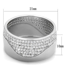 Load image into Gallery viewer, TS378 - Rhodium 925 Sterling Silver Ring with AAA Grade CZ  in Clear