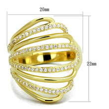 Load image into Gallery viewer, TS379 - Gold 925 Sterling Silver Ring with AAA Grade CZ  in Clear