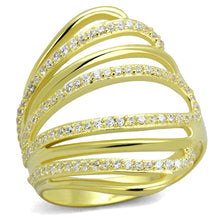 Load image into Gallery viewer, TS379 - Gold 925 Sterling Silver Ring with AAA Grade CZ  in Clear