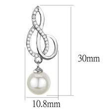 Load image into Gallery viewer, TS382 - Rhodium 925 Sterling Silver Earrings with Synthetic Pearl in Citrine Yellow