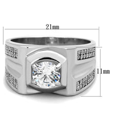 Load image into Gallery viewer, TS385 - Rhodium 925 Sterling Silver Ring with AAA Grade CZ  in Clear