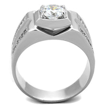 Load image into Gallery viewer, TS385 - Rhodium 925 Sterling Silver Ring with AAA Grade CZ  in Clear