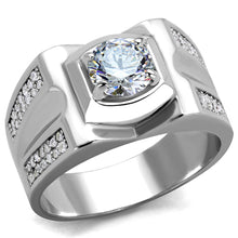 Load image into Gallery viewer, TS385 - Rhodium 925 Sterling Silver Ring with AAA Grade CZ  in Clear