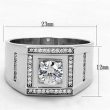 Load image into Gallery viewer, TS386 - Rhodium 925 Sterling Silver Ring with AAA Grade CZ  in Clear