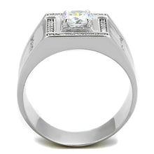 Load image into Gallery viewer, TS386 - Rhodium 925 Sterling Silver Ring with AAA Grade CZ  in Clear