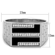 Load image into Gallery viewer, TS387 - Rhodium 925 Sterling Silver Ring with AAA Grade CZ  in Clear