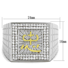 Load image into Gallery viewer, TS389 - Gold+Rhodium 925 Sterling Silver Ring with AAA Grade CZ  in Clear