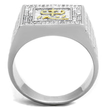 Load image into Gallery viewer, TS389 - Gold+Rhodium 925 Sterling Silver Ring with AAA Grade CZ  in Clear