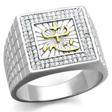 Load image into Gallery viewer, TS389 - Gold+Rhodium 925 Sterling Silver Ring with AAA Grade CZ  in Clear