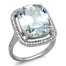 Load image into Gallery viewer, TS391 - Rhodium 925 Sterling Silver Ring with AAA Grade CZ  in Clear