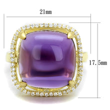 Load image into Gallery viewer, TS392 - Gold 925 Sterling Silver Ring with Synthetic Synthetic Glass in Amethyst