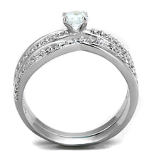 Load image into Gallery viewer, TS396 - Rhodium 925 Sterling Silver Ring with AAA Grade CZ  in Clear