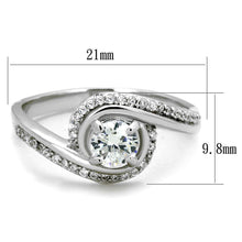 Load image into Gallery viewer, TS397 - Rhodium 925 Sterling Silver Ring with AAA Grade CZ  in Clear