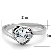 Load image into Gallery viewer, TS398 - Rhodium 925 Sterling Silver Ring with AAA Grade CZ  in Clear