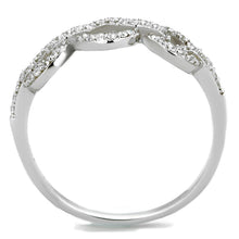 Load image into Gallery viewer, TS400 - Rhodium 925 Sterling Silver Ring with AAA Grade CZ  in Clear