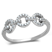 Load image into Gallery viewer, TS400 - Rhodium 925 Sterling Silver Ring with AAA Grade CZ  in Clear